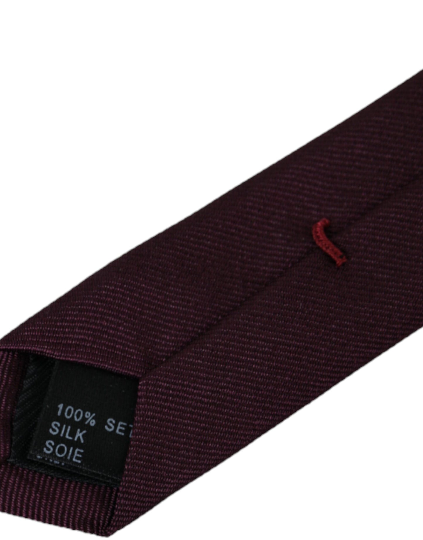 Corbata ajustable para hombre color burdeos liso 100 % seda