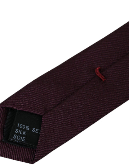 Corbata ajustable para hombre color burdeos liso 100 % seda