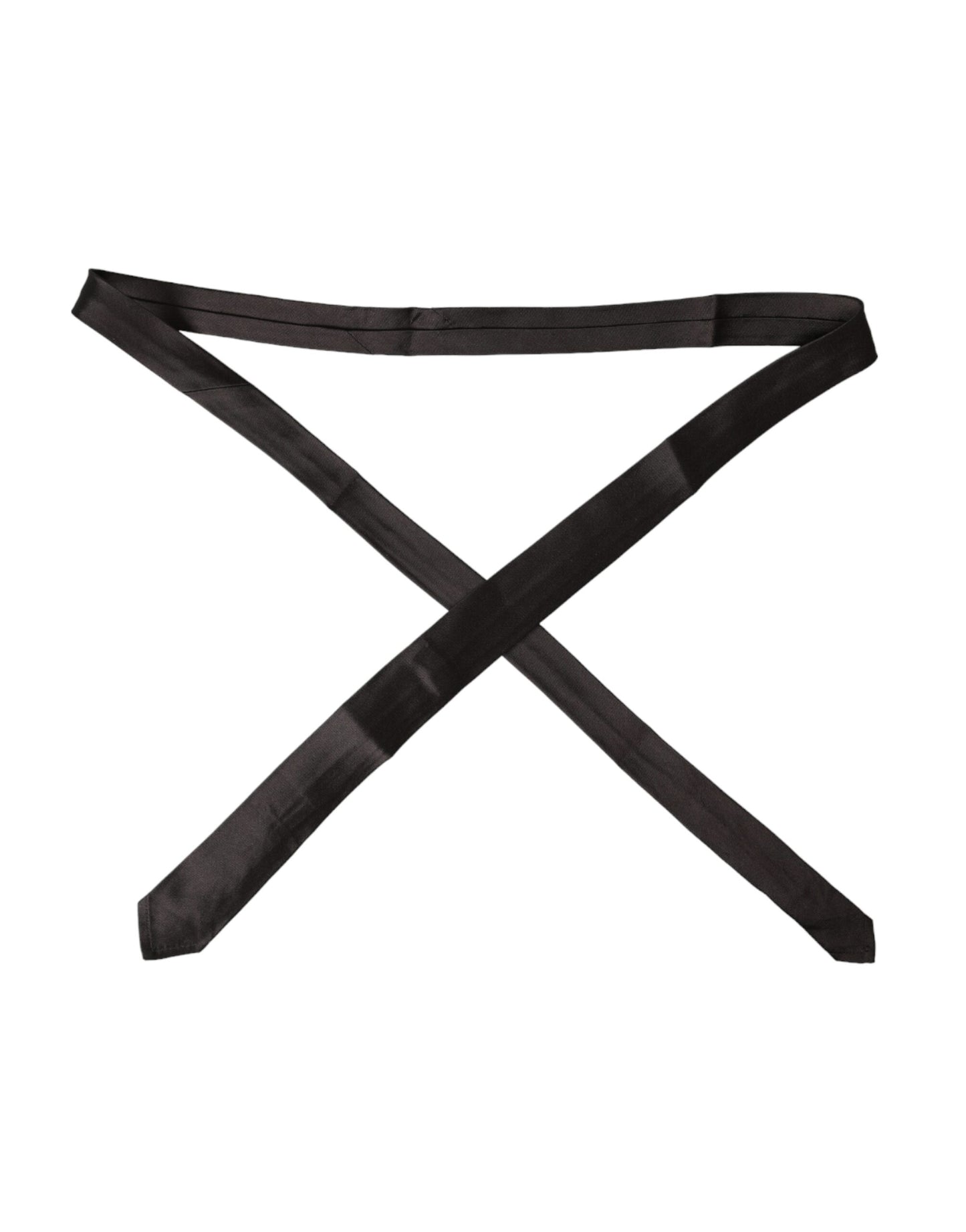 Corbata ajustable marrón lisa 100 % seda