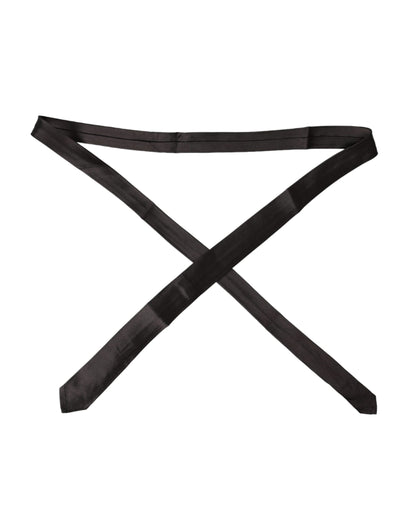 Corbata ajustable marrón lisa 100 % seda