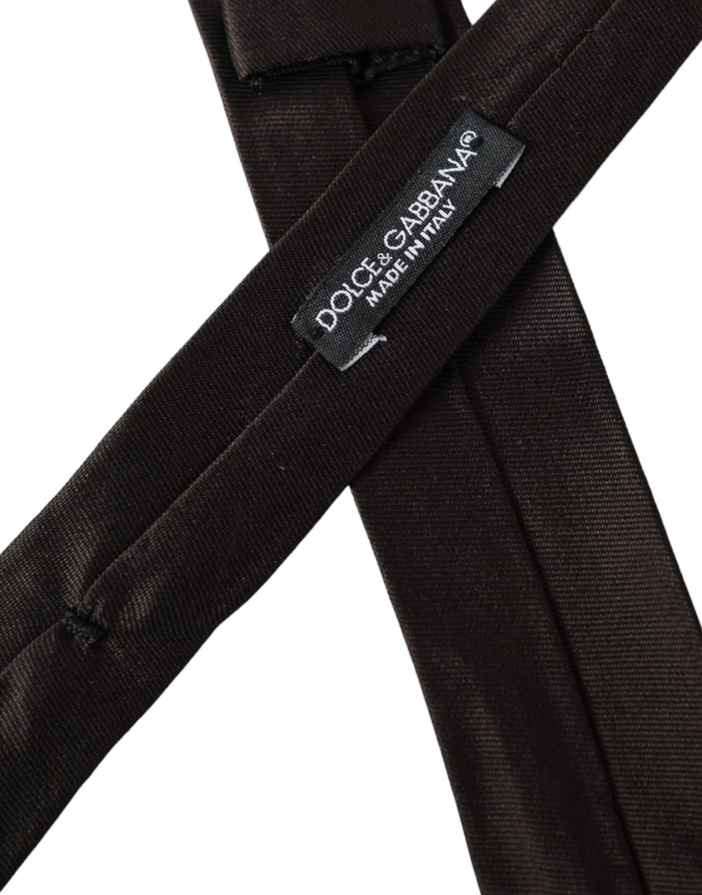 Corbata ajustable marrón lisa 100 % seda
