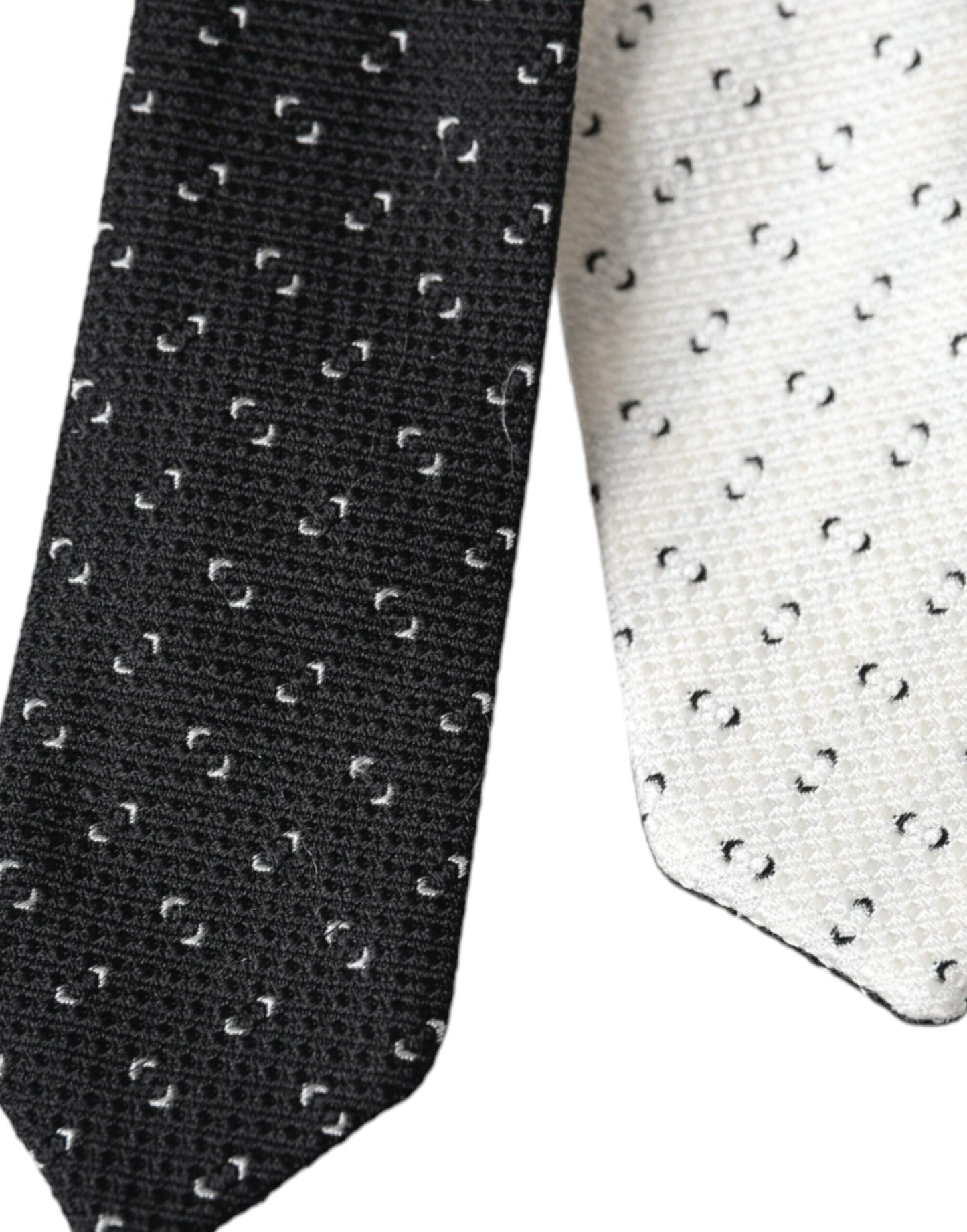 Corbata ajustable con estampado blanco y negro