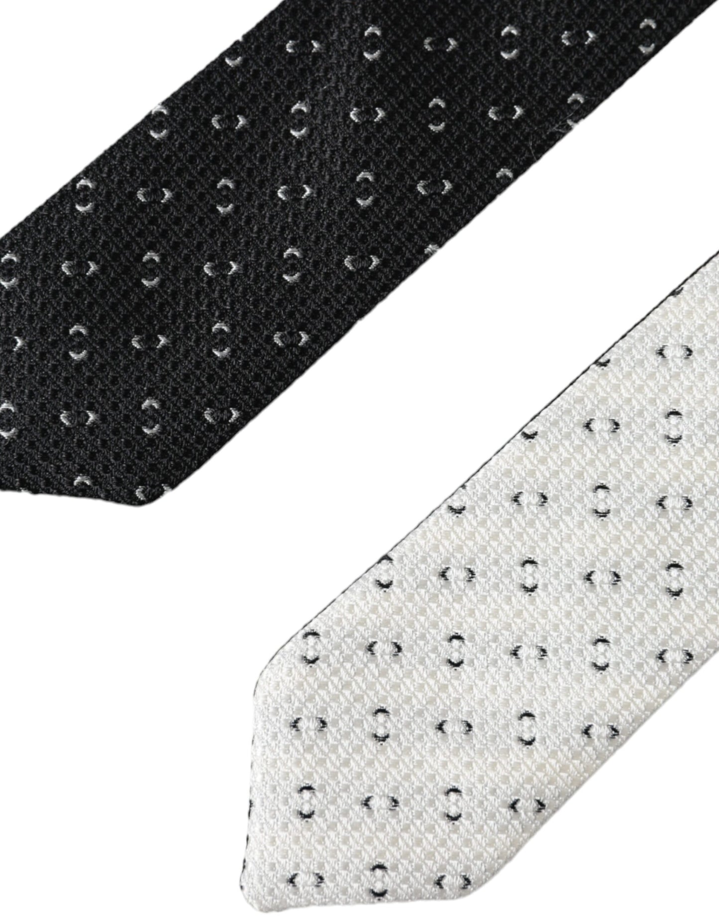 Corbata ajustable con estampado blanco y negro
