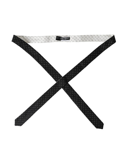 Corbata ajustable con estampado blanco y negro