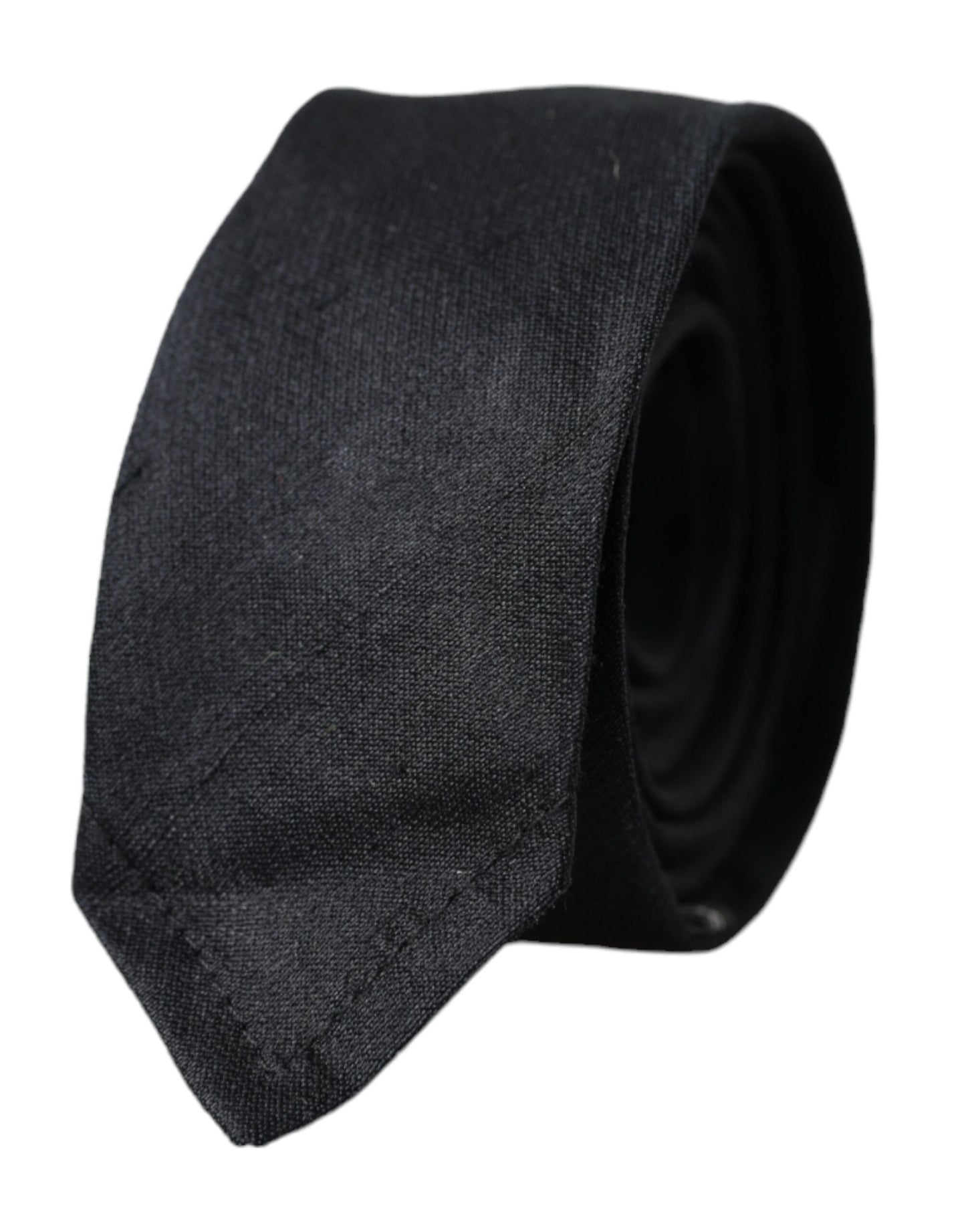 Corbata ajustable 100 % seda negra lisa