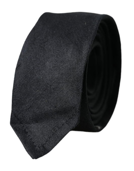 Corbata ajustable 100 % seda negra lisa