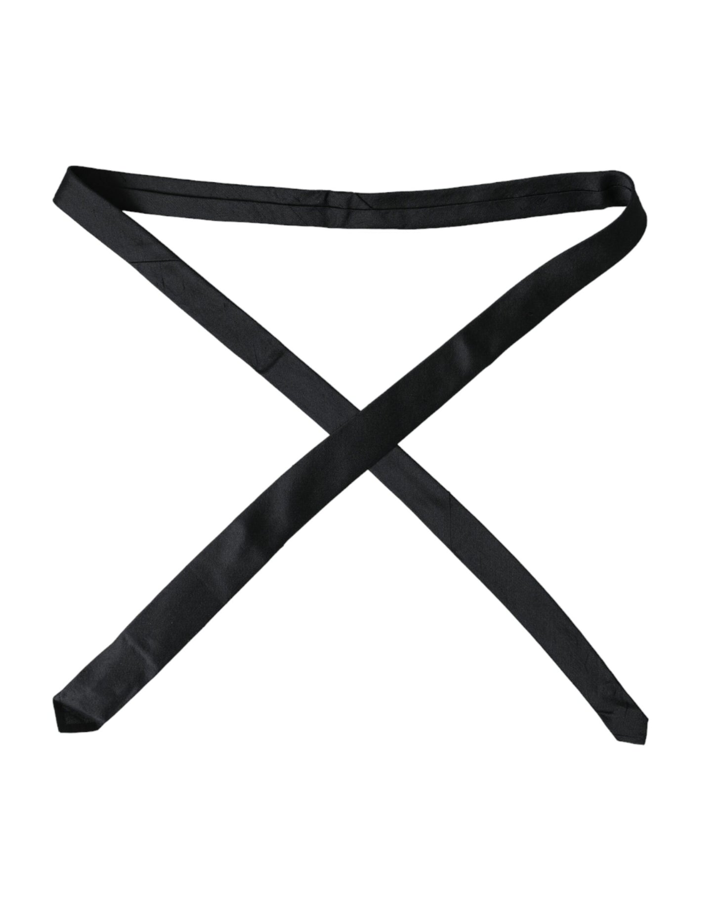 Corbata ajustable 100 % seda negra lisa