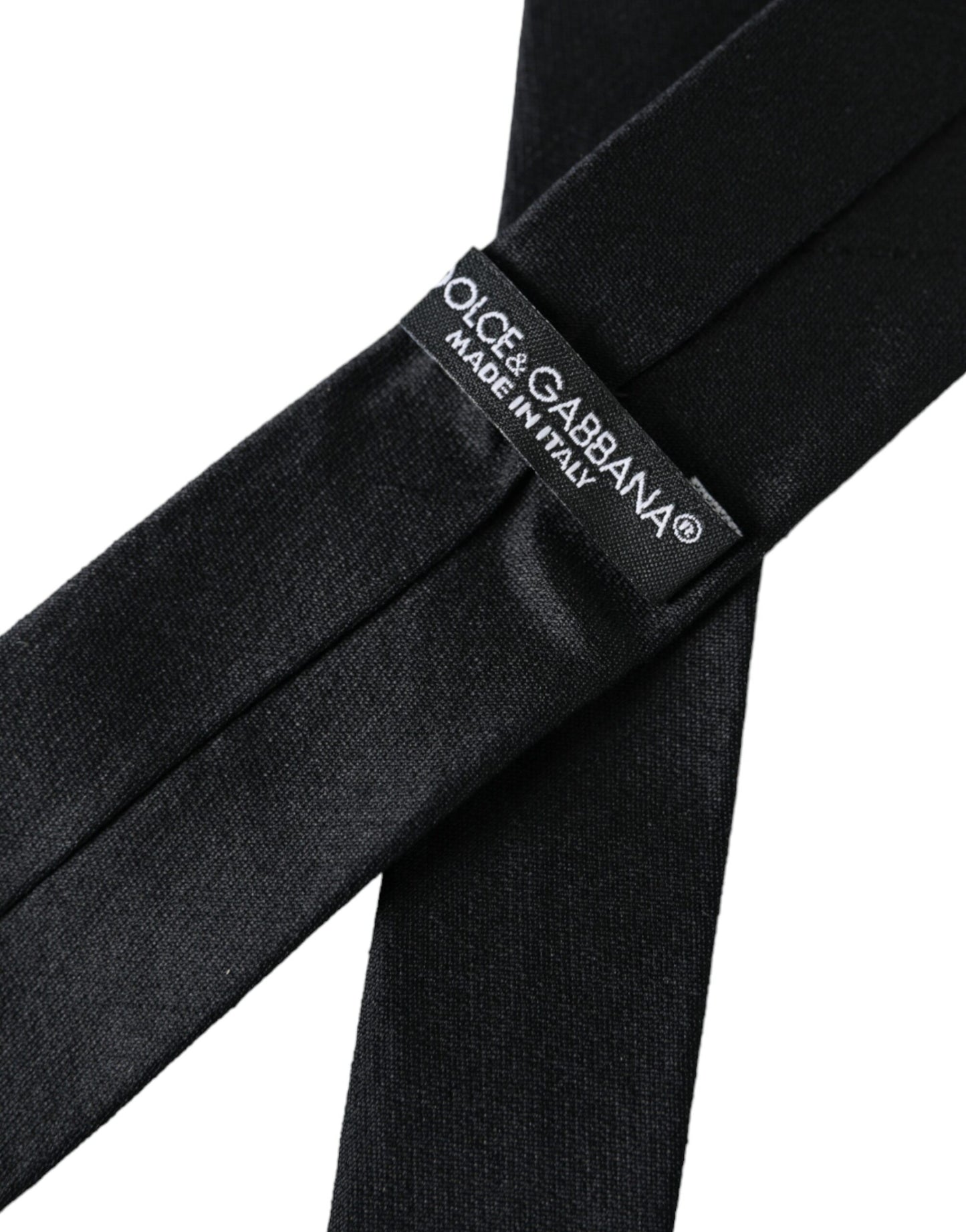 Corbata ajustable 100 % seda negra lisa