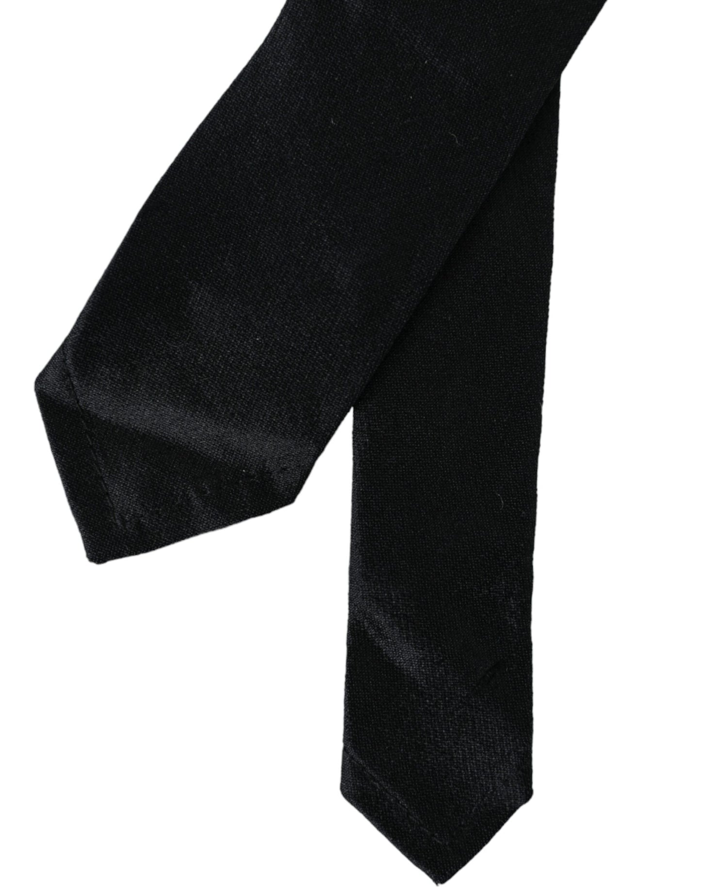 Corbata ajustable 100 % seda negra lisa