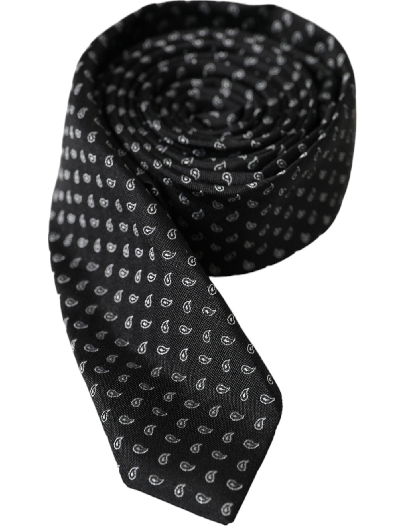 Corbata ajustable de seda con estampado jacquard negro para hombre
