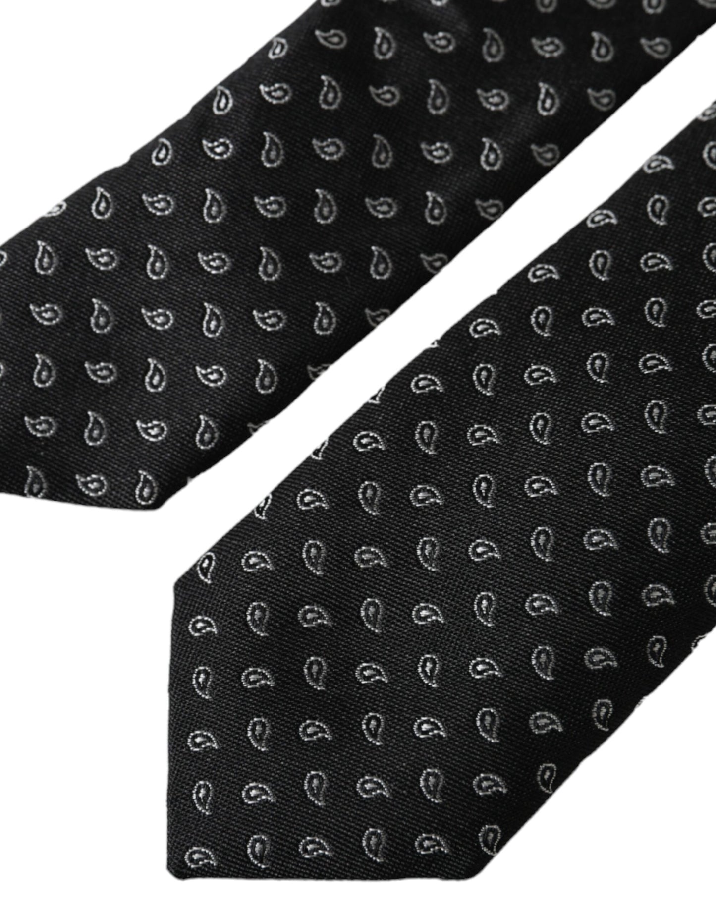 Corbata ajustable de seda con estampado jacquard negro para hombre