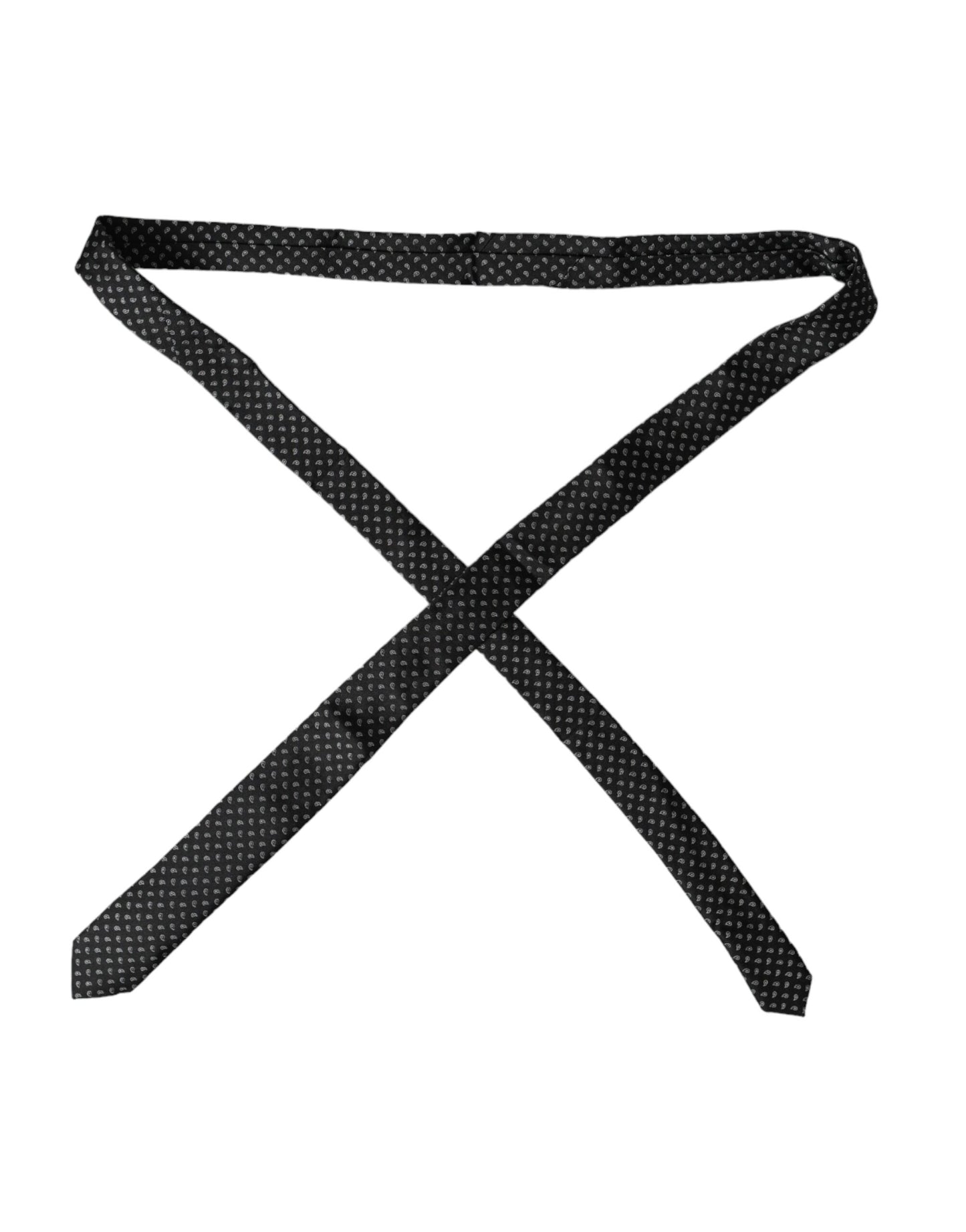 Corbata ajustable de seda con estampado jacquard negro para hombre