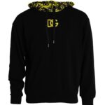 Sudadera con capucha de algodón con logotipo negro
