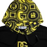 Sudadera con capucha de algodón con logotipo negro
