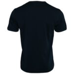Camiseta de algodón azul oscuro con cuello redondo y manga corta