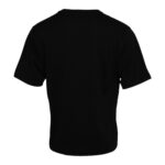 Camiseta negra de algodón con cuello redondo y manga corta