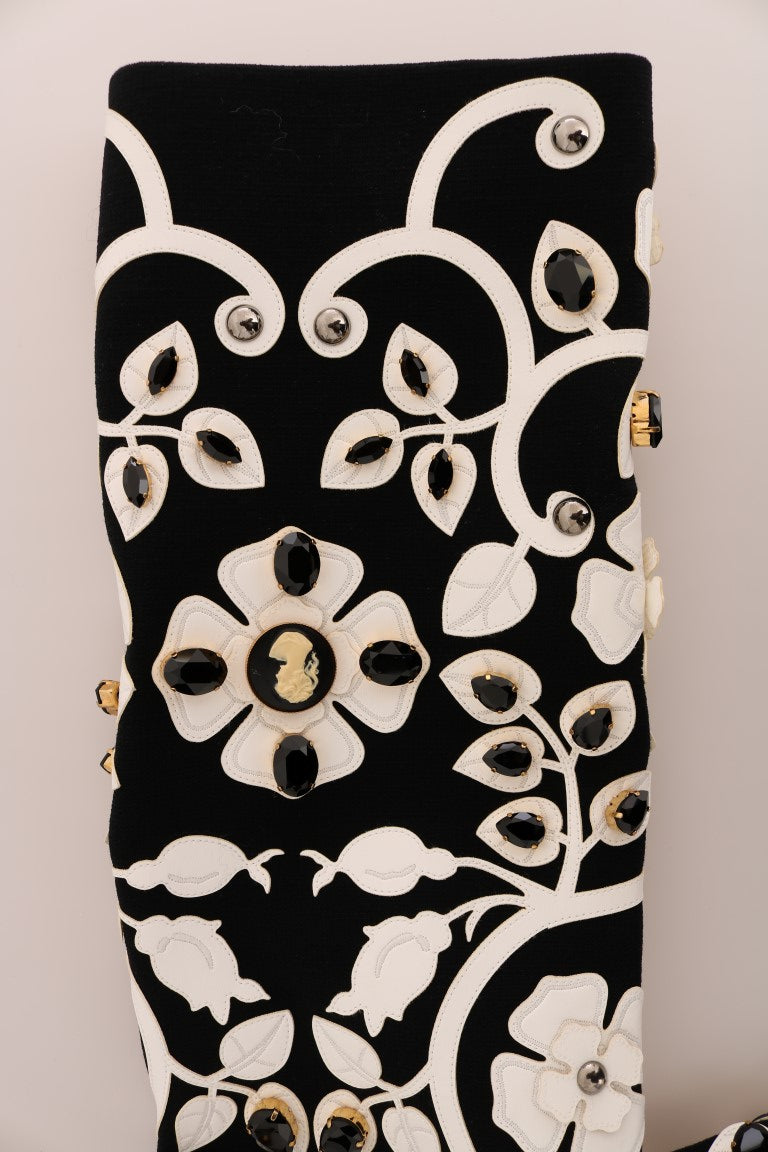 Chaqueta de lana de cristal con bordado floral