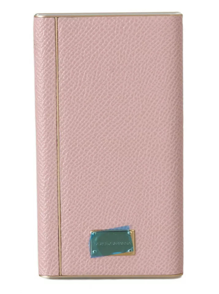 Banco de energía elegante de cuero rosa