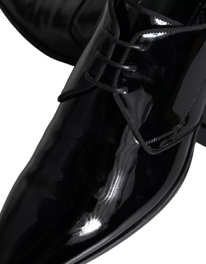 Zapatos de vestir Derby de piel de becerro negra para hombre