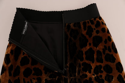 Falda elegante de corte A con estampado de leopardo