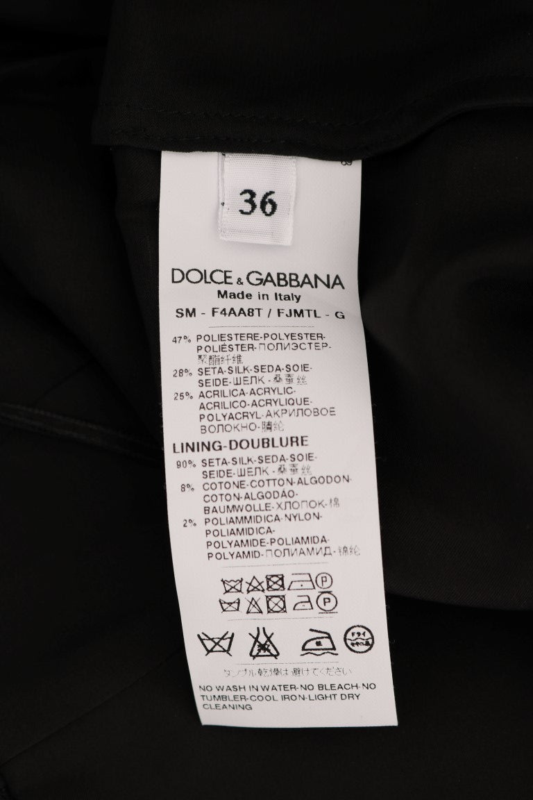 Elegante falda acampanada de jacquard floral negro