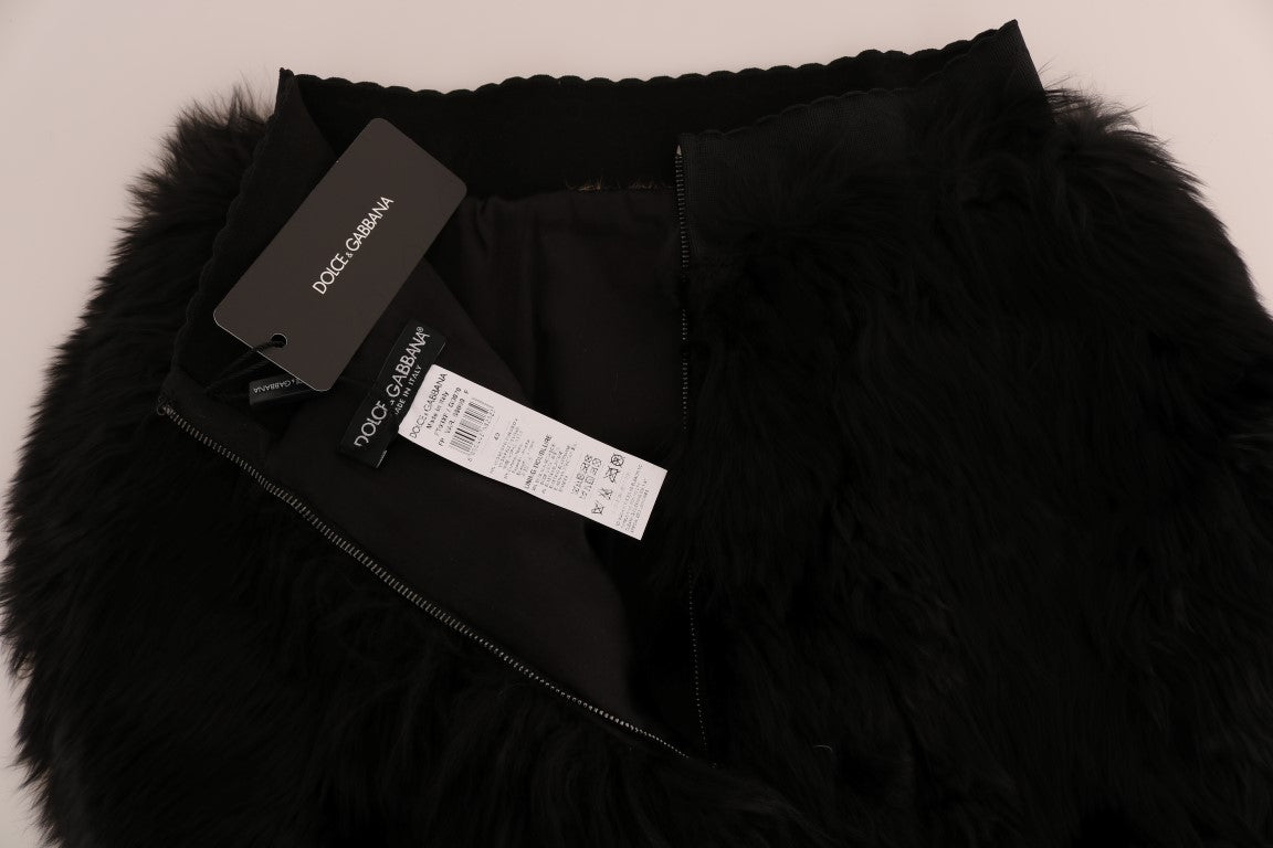 Exquisitos mini shorts de piel de visón negra