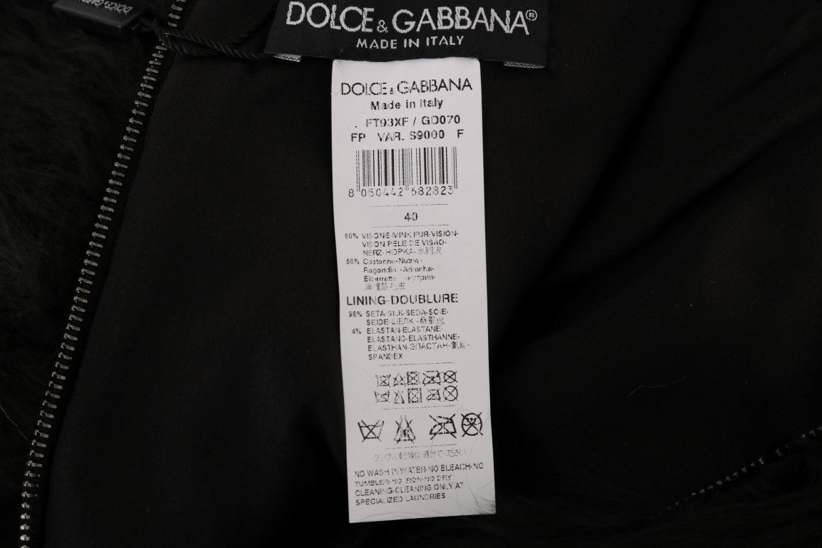 Exquisitos mini shorts de piel de visón negra