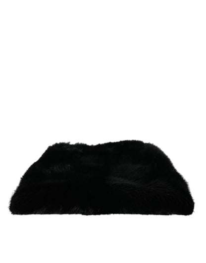 Bolso bandolera de piel sintética negra con cadena plateada