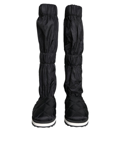 Botas altas acolchadas negras, zapatillas deportivas
