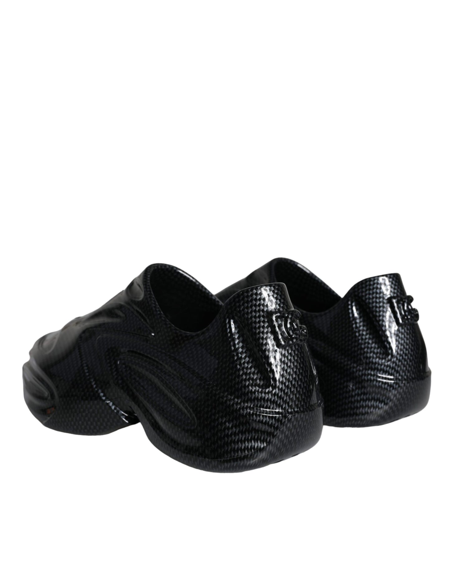 Zapatillas deportivas bajas de goma laminada negra para hombre
