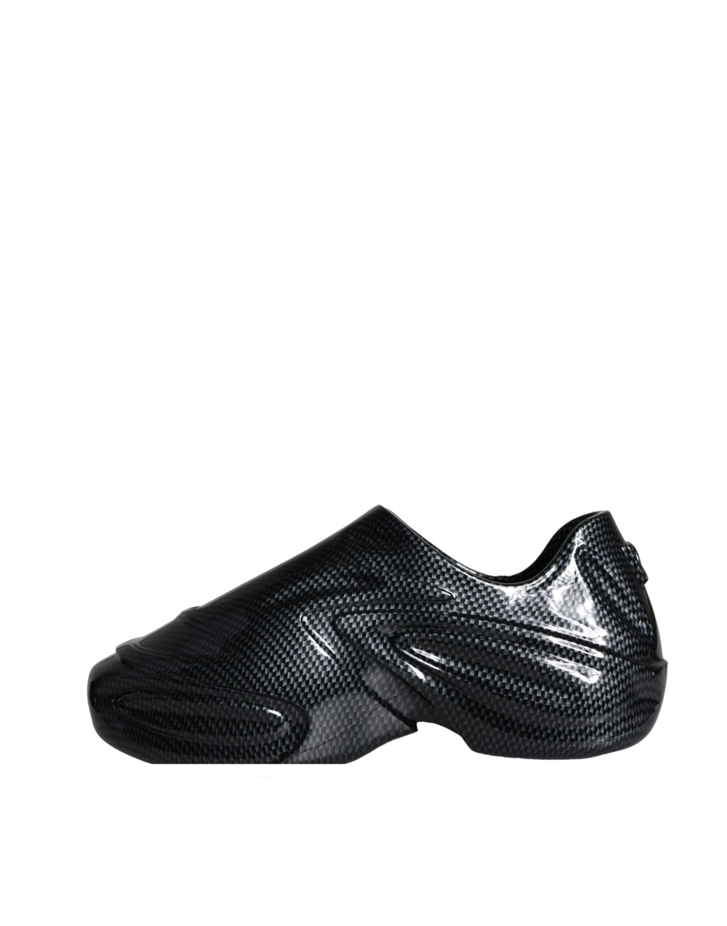 Zapatillas deportivas bajas de goma laminada negra para hombre