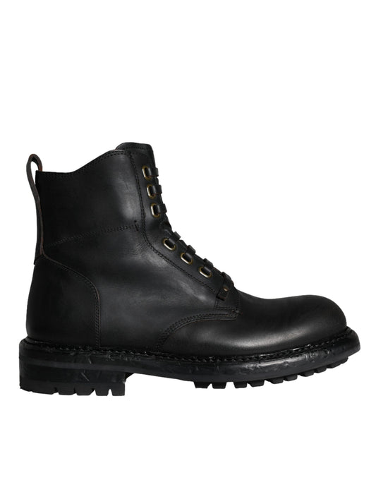 Botas negras con cordones a media pantorrilla para hombre