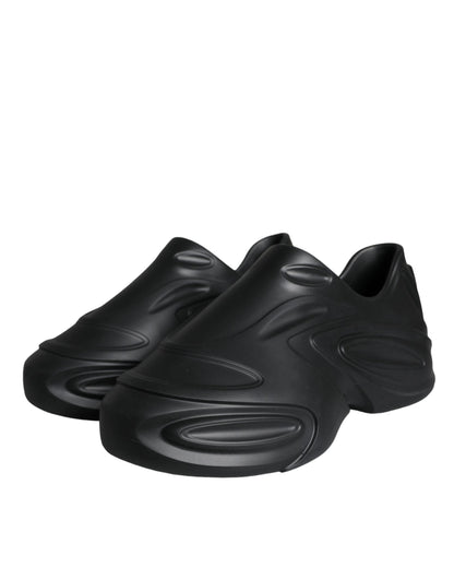 Zapatillas deportivas bajas de goma laminada negra