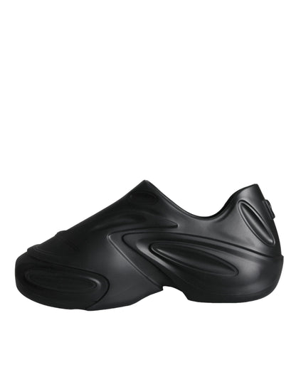 Zapatillas deportivas bajas de goma laminada negra
