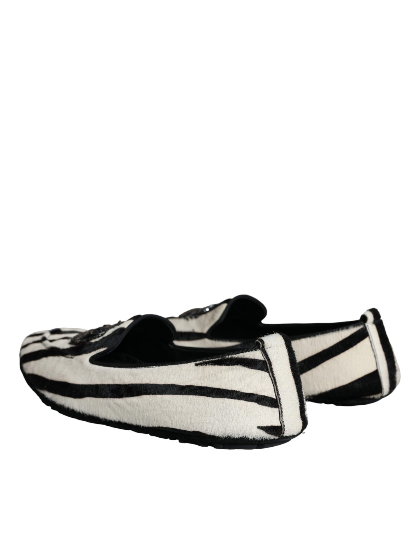 Mocasines de piel de becerro negros y blancos para hombre