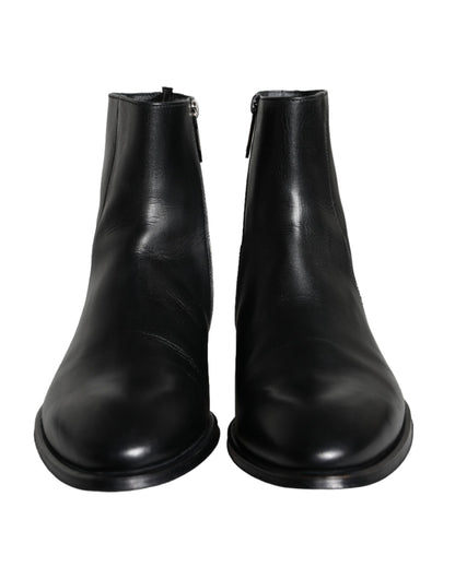 Botines de piel de becerro negros para hombre