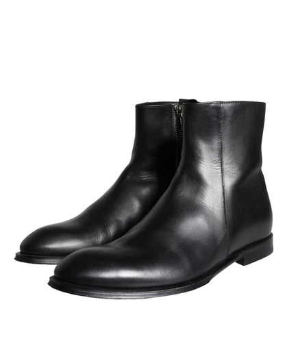 Botines de piel de becerro negros para hombre