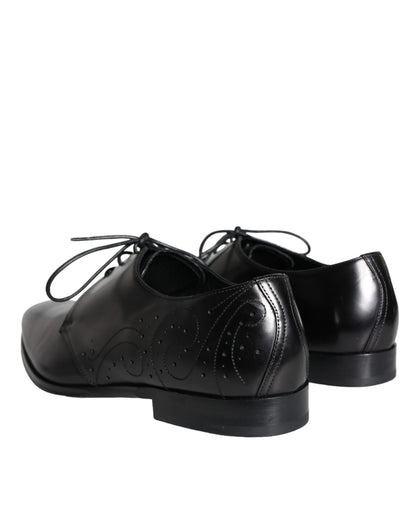 Zapatos de vestir Derby de piel de becerro negra para hombre
