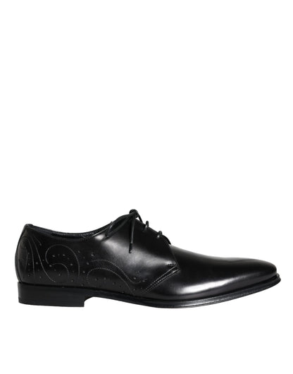 Zapatos de vestir Derby de piel de becerro negra para hombre