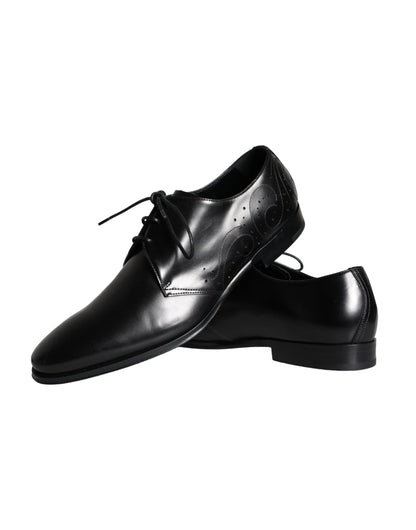 Zapatos de vestir Derby de piel de becerro negra para hombre