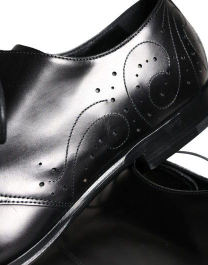 Zapatos de vestir Derby de piel de becerro negra para hombre