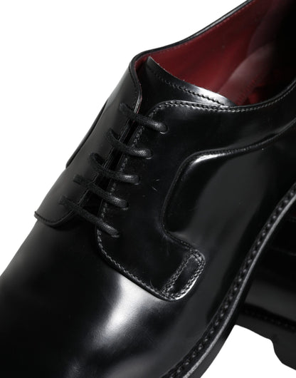 Zapatos de vestir Derby de piel de becerro negra para hombre