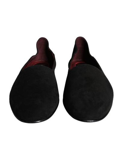 Mocasines de ante negro, zapatos formales sin cordones