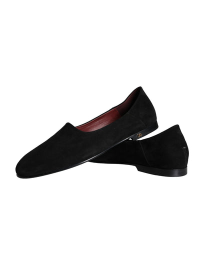 Mocasines de ante negro, zapatos formales sin cordones