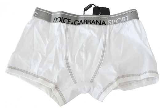 Calzoncillos bóxer regulares de algodón elástico blanco