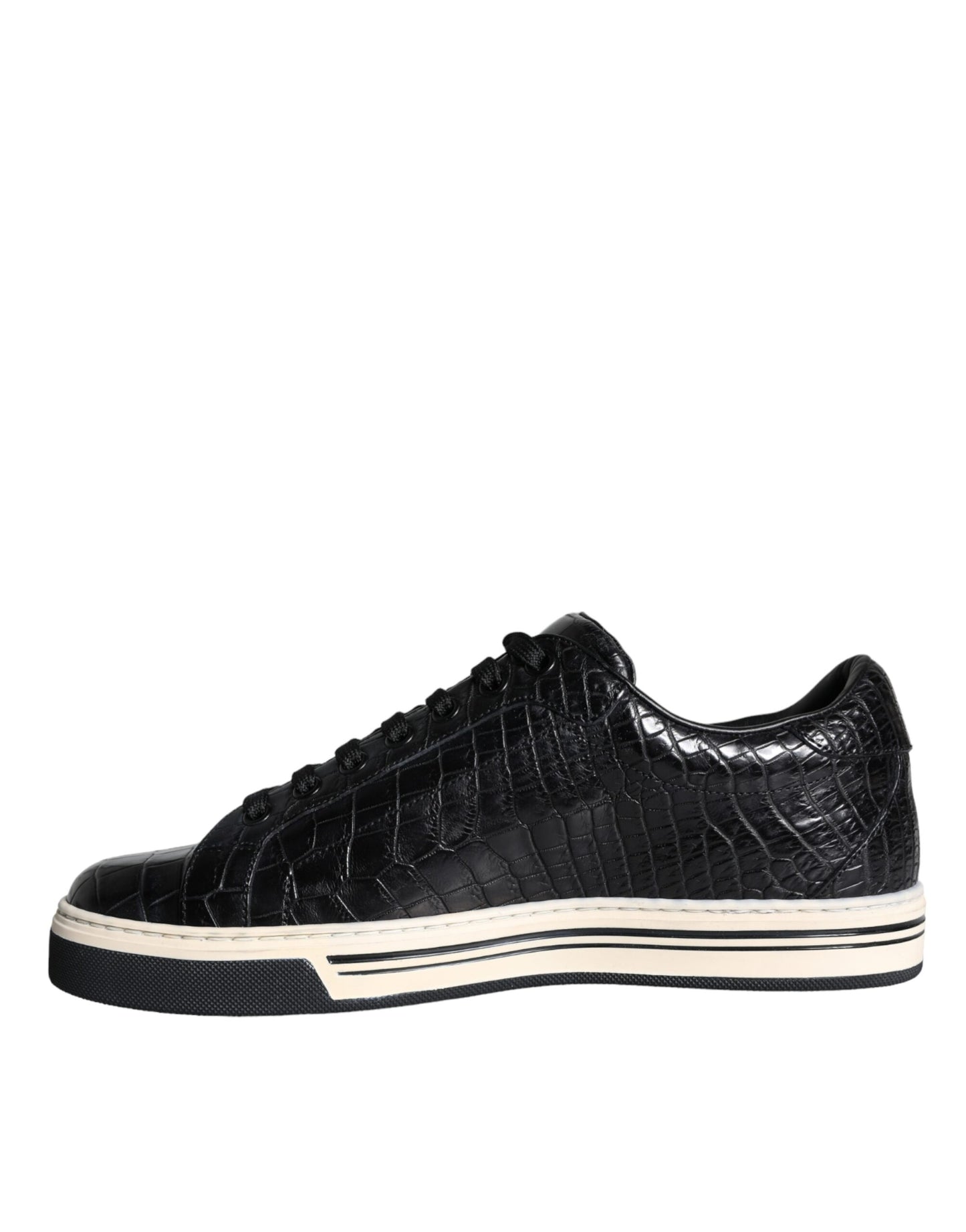 Zapatillas bajas de cuero negro para hombre