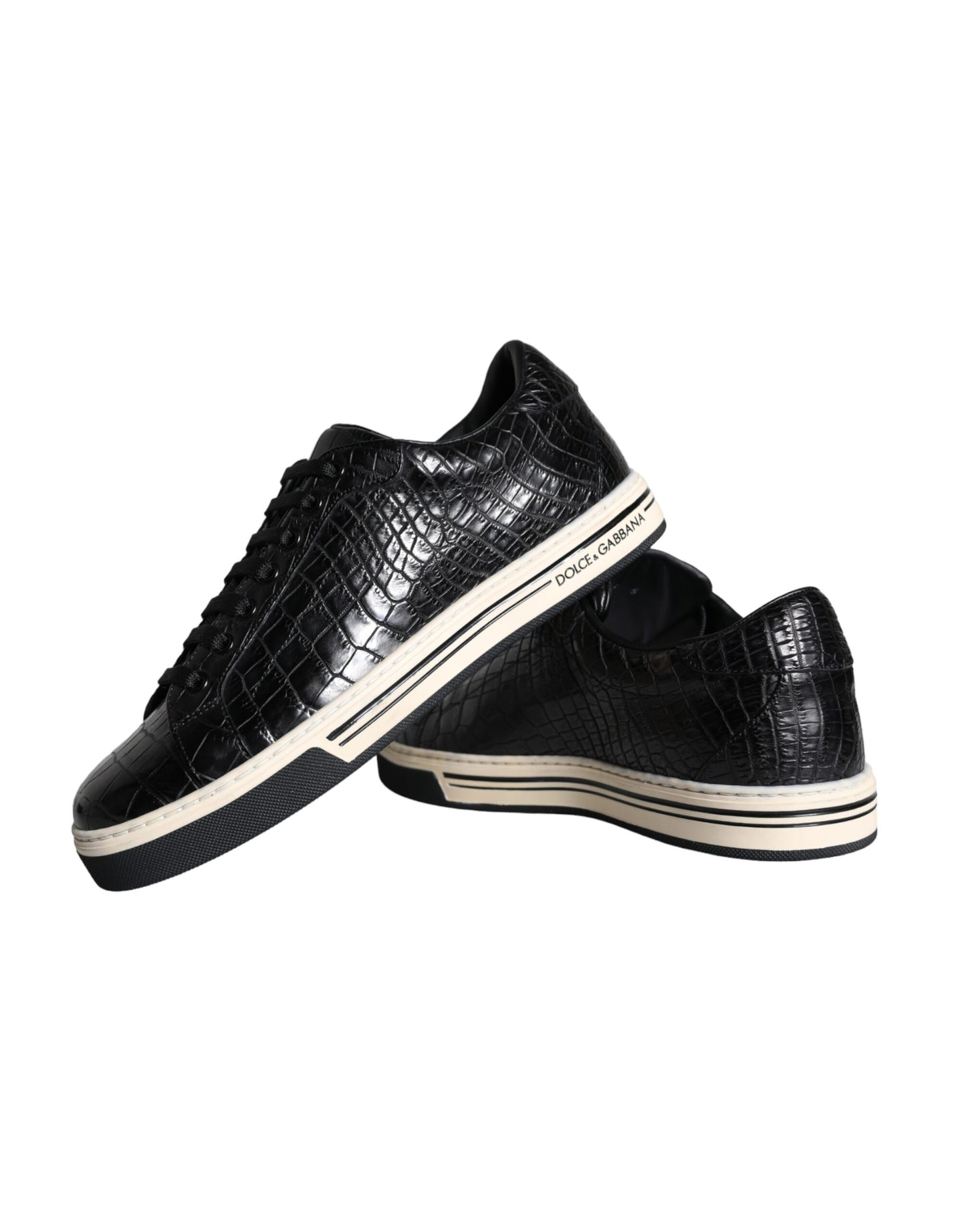 Zapatillas bajas de cuero negro para hombre