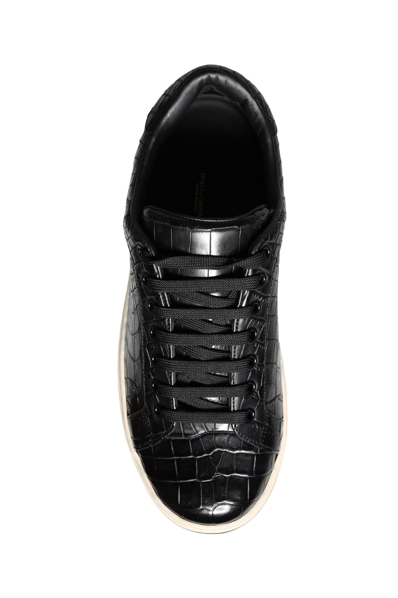 Zapatillas bajas de cuero negro para hombre