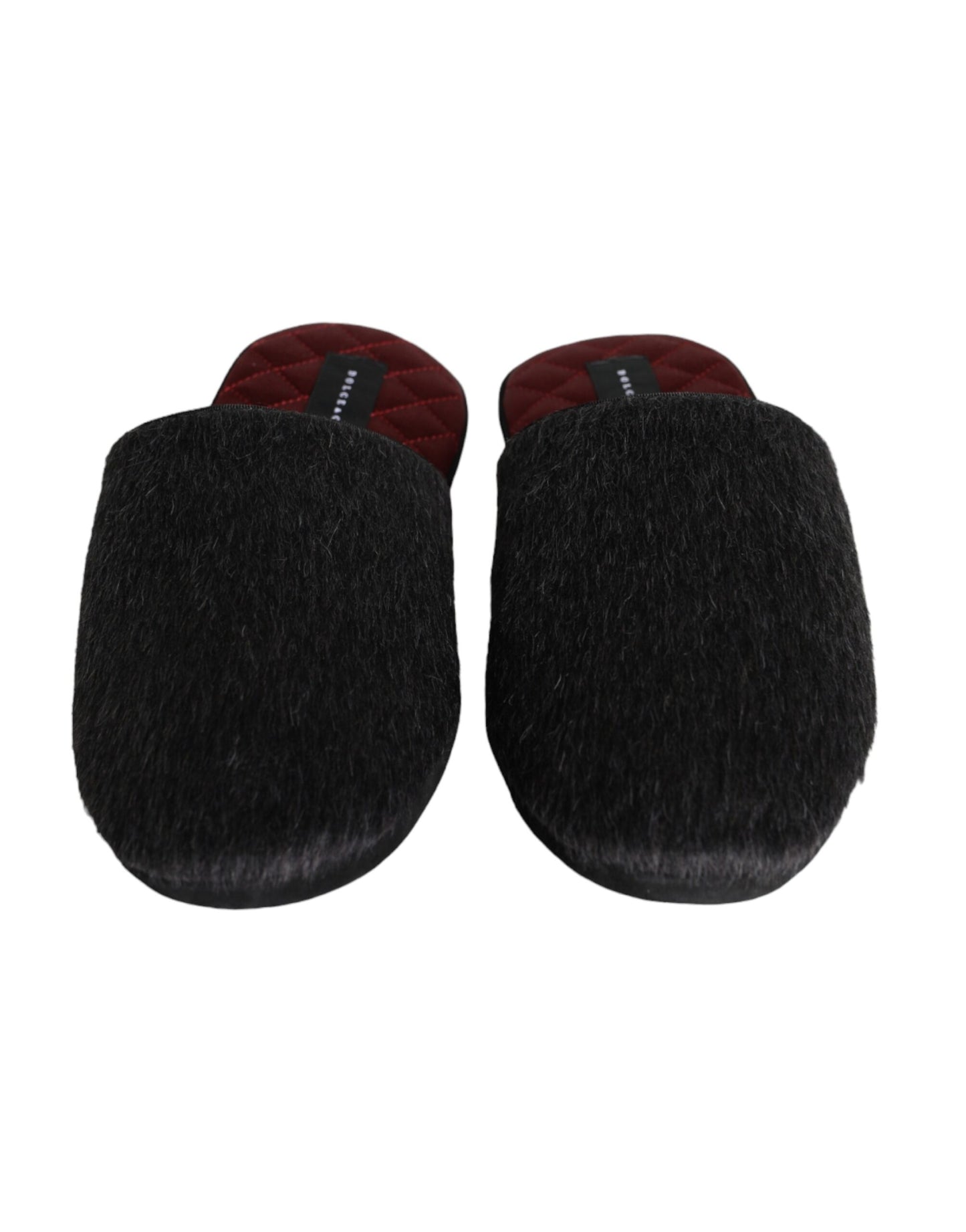 Pantuflas negras de piel sintética sin cordones