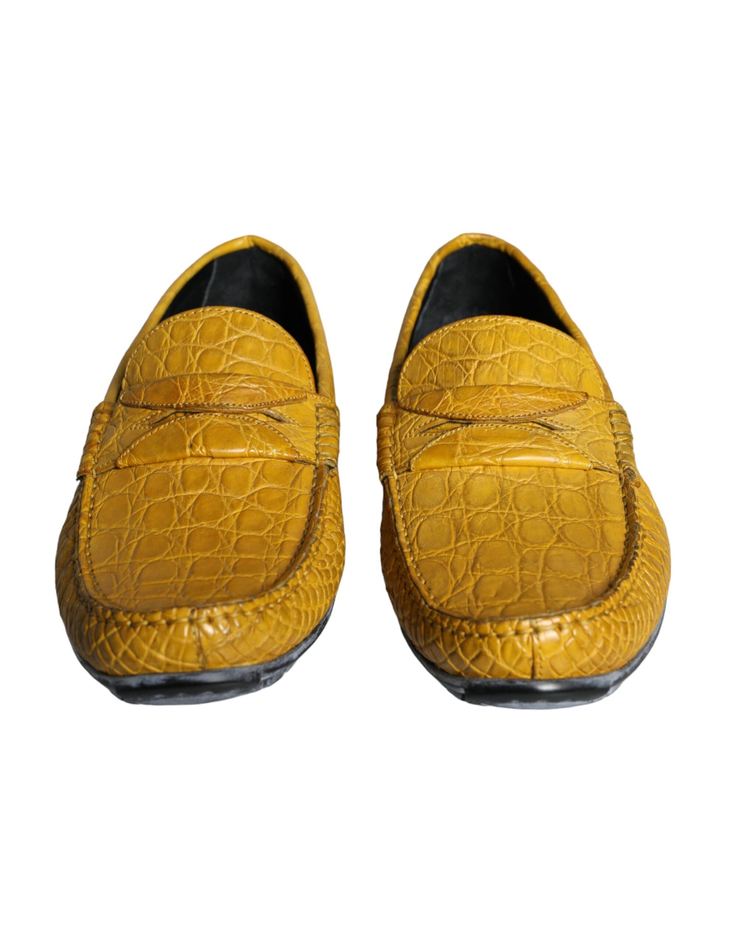 Mocasines de piel amarilla tipo mocasín